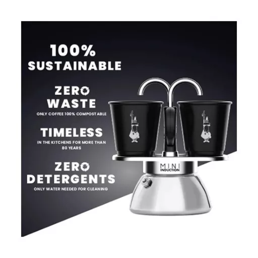 Bialetti 7310 MINI EXPRESS Indukciós kotyogós kávéfőző szett, 2 személyes