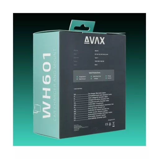 Avax WH601 autós telefontartó vezeték nélküli töltővel