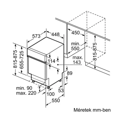Bosch SPI2HKS42E beépíthető mosogatógép