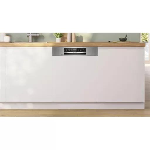 Bosch SMI6ECS10E Serie 6 félig beépíthető mosogatógép, 60 cm, szálcsiszolt acél