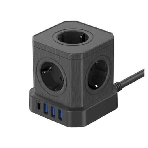 Newell_NL4387_GaN_Power_Cube_9in1_HUB_fekete-i1069571