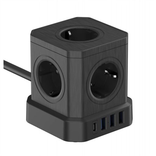 Newell_NL4387_GaN_Power_Cube_9in1_HUB_fekete-i1069563