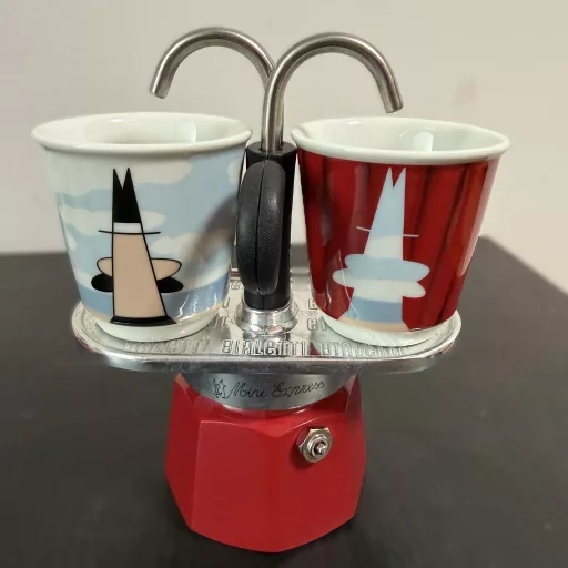 Bialetti 1406/MR MINI EXPRESS Magritte kotyogós kávéfőző szett, 2 személyes (értékcsökkentett)