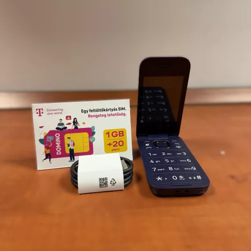 HMD 2660 4G FLIP DS, VIOLET kártyafüggetlen mobiltelefon + Telekom Domino feltöltőkártya (értékcsökkentett)