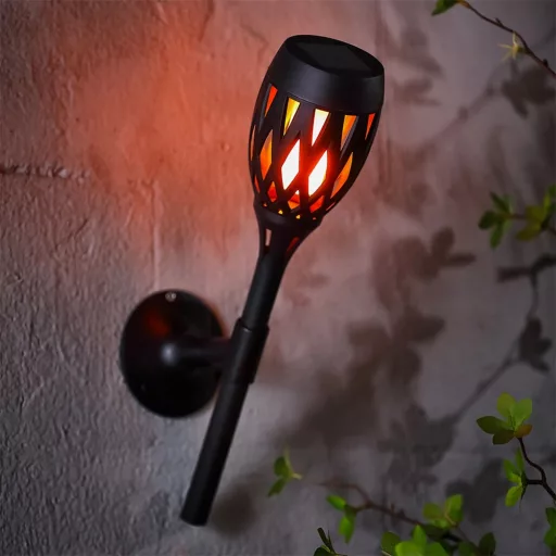 Garden of Eden 11262D led-es szolár lámpa, leszúrható/ fali, lángeffekt