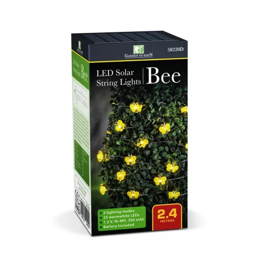 Garden of Eden 58220D szolár led fényfüzér, méhecske, 2,4 m