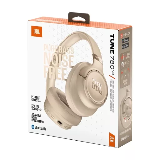 JBL T780NCBEG BT zajszűrős fejhallgató, beige