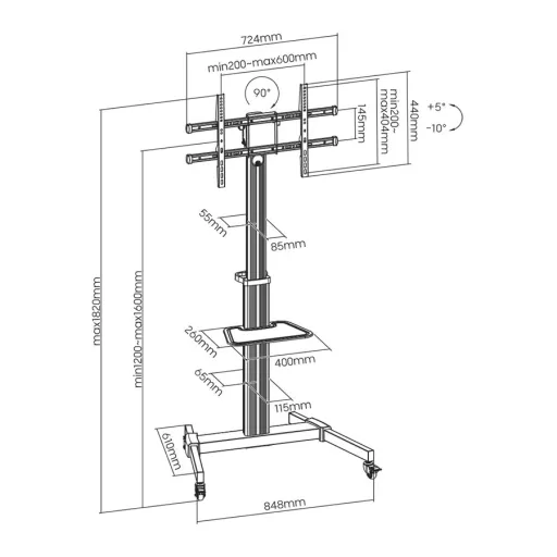 Stell STESOS4050 padlóállvány 37"-86" méretig