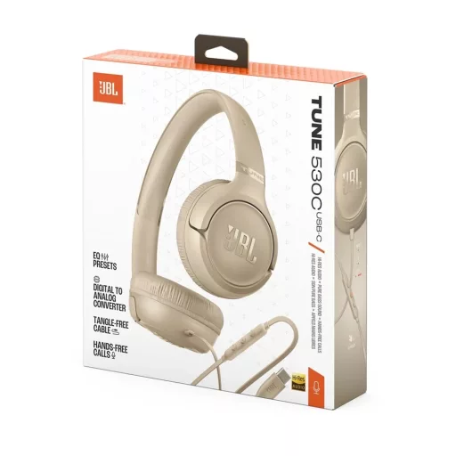 JBL T530CBEG USB-C vezetékes fejhallgató, beige