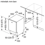 Bosch SPT4EMX17E beépíthető mosogatógép, 10 terítékes