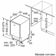   Bosch SPV4EMX17E beépíthető mosogatógép, 10 terítékes, integrált