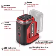 Einhell TE-ES 18/150/1 LI-C-SOLO akkus energia állomás