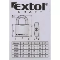 Extol 77010 Craft 32mm, vas lakat, 3 kulccsal, dobozban