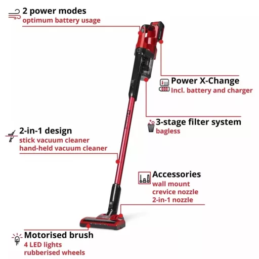 Einhell TE-SV 18 LI (1X4,0AH) akkus rúdporszívó 1X4,0 ah akkumulátorral