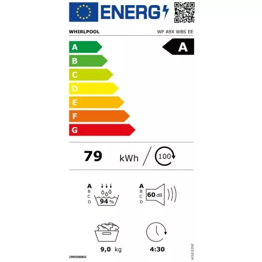 Whirlpool WP A9X WBS EE hőszivattyús szárítógép, 9 kg