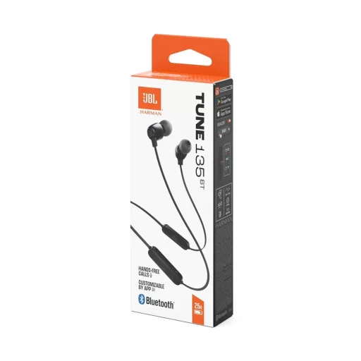 JBL T135BT BLK, BT fülhallgató, fekete