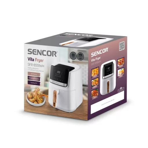 Sencor SFR 6551WH-EUE3 forrólevegős sütő 6,5 L