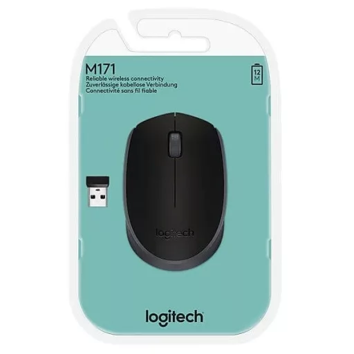 Logitech M171 vezeték nélküli optikai egér, fekete-szürke (910-004424)
