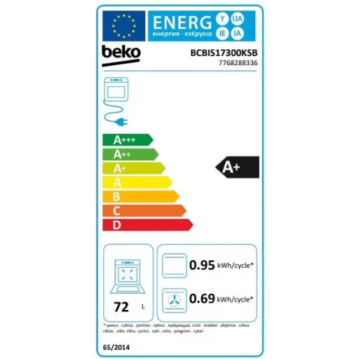 Beko BCBIS17300KSB beépíthető sütő