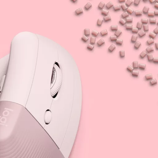 Logitech Lift függőleges ergonomikus, Bluetooth optikai egér, jobbkezes, rózsaszín (910-006478)