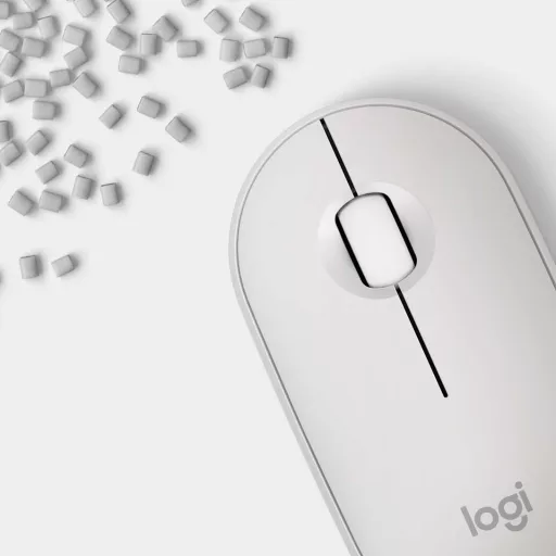 Logitech Pebble Mouse 2 M350s vezeték nélküli optikai egér, fehér (910-007013)
