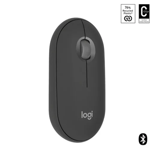 Logitech Pebble Mouse 2 M350S vezeték nélküli egér, fekete (910-007015)