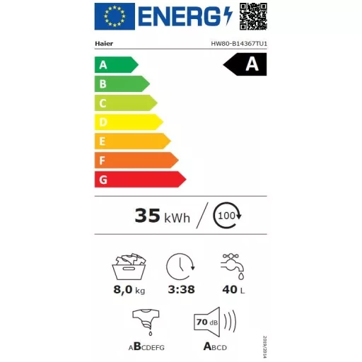 Haier HW80 B14367TU1-S elöltöltős mosógép