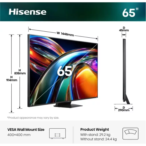 Hisense 65UR9S 4KRGB Smart MiniLED TV
