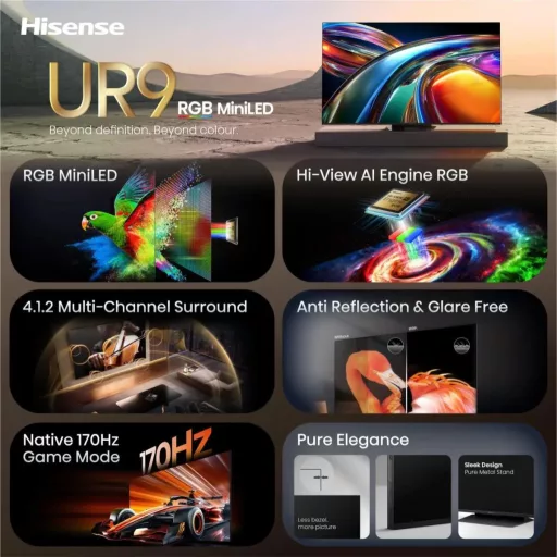 Hisense 65UR9S 4KRGB Smart MiniLED TV