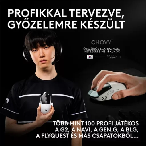 Logitech 910-007776 vezeték nélküli egér (PRO X2 SUPERSTRIKE)