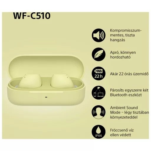 Sony WFC510Y.CE7 vezeték nélküli fülhallgató