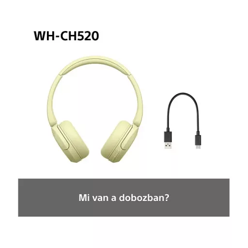 Sony WHCH520Y.CE7 vezeték nélküli fejhallgató