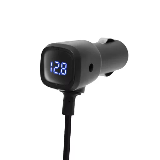 SAL SAU80W autós feszültség elosztó, 3-as + 2xUSB, voltmérő