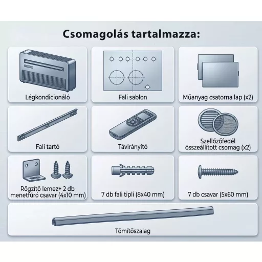 Home by Somogyi MONOBLOCK12 monoblokk klíma, smart, inverteres hűtő / fűtő, 3,5 / 2,9 kW, R290