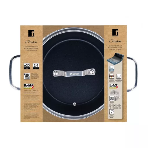 Bergner BG-34523-BK-KF lábas fedővel