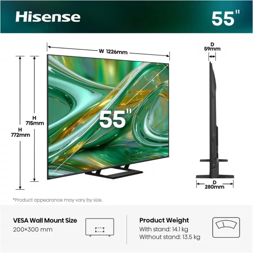 Hisense 55E8S 4K UHD Smart MiniLED TV