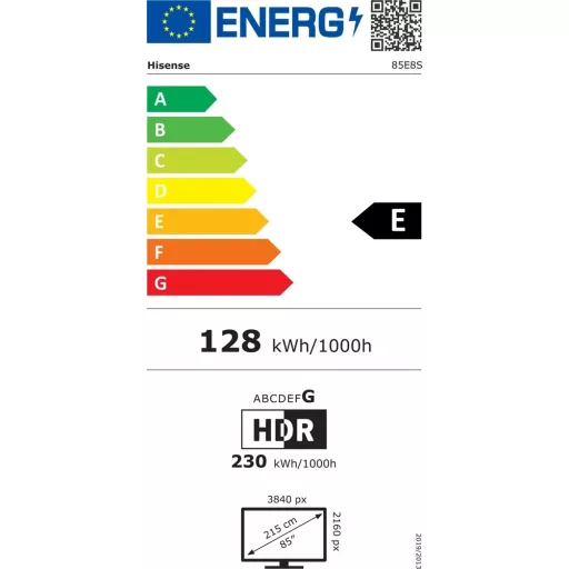 Hisense 85E8S 4K UHD Smart MiniLED TV