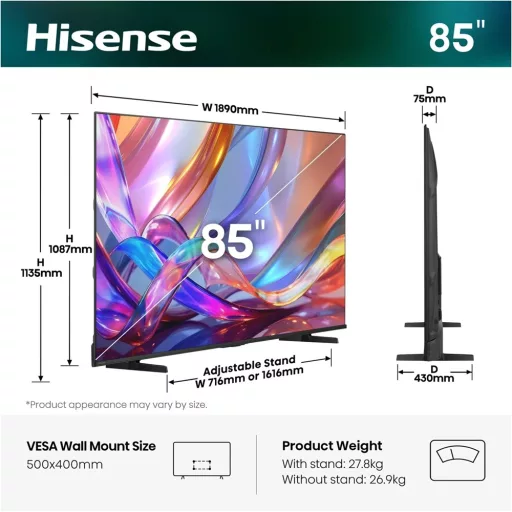 Hisense 85E7S 4K UHD Smart QLED TV