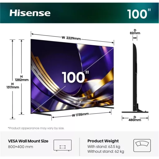 Hisense 100U7SPRO 4K Smart MiniLED TV