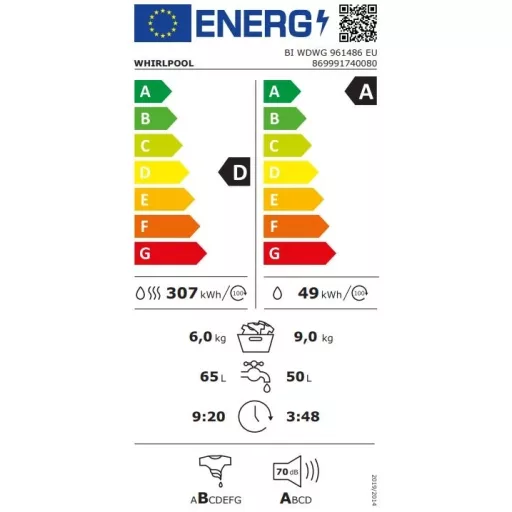 Whirlpool BI WDWG 961486 EU beépíthető mosó-szárítógép