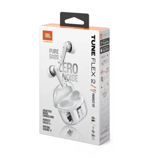 JBL TFLEX2GWHT Tune Flex 2 Ghost Edition fülhallgató, fehér