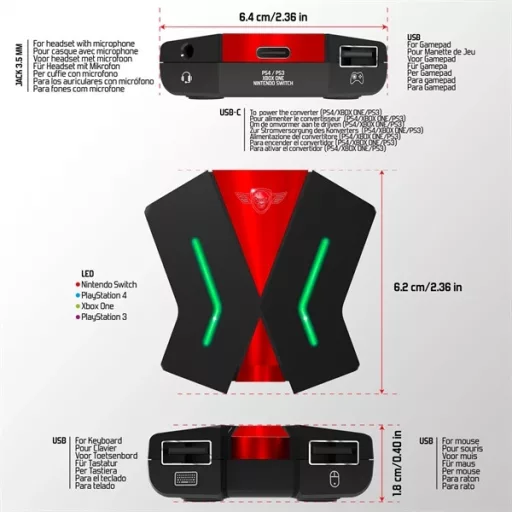 Spirit of Gamer SOG-CONV2 egér/billentyűzet adapter konzolokhoz