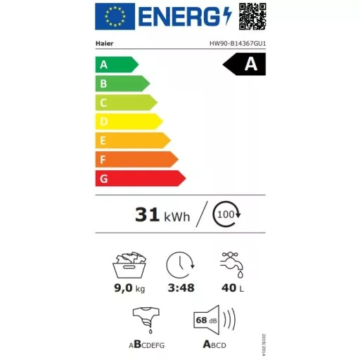 Haier HW90-B14367GU-S elöltöltős mosógép