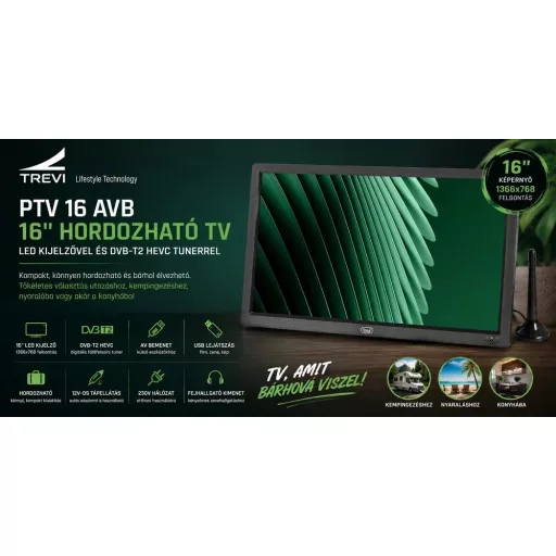 Trevi PTV 16 AVB hordozható LED TV