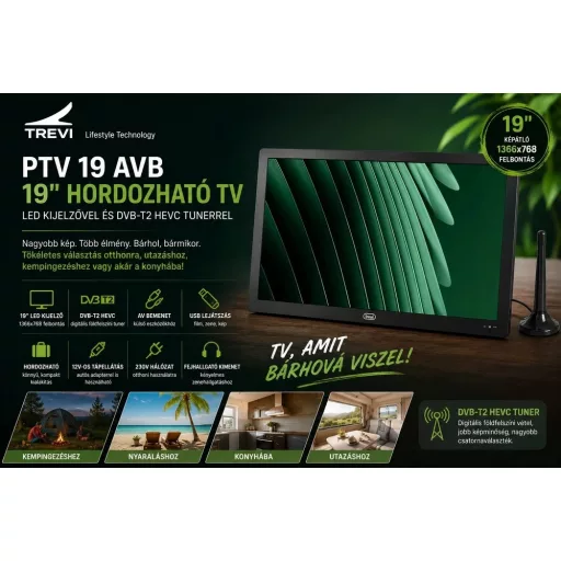 Trevi PTV 19 AVB hordozható LED TV