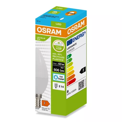Osram LED-PCR-CLB7.5E14HF hideg fehér LED gyertya fényforrás