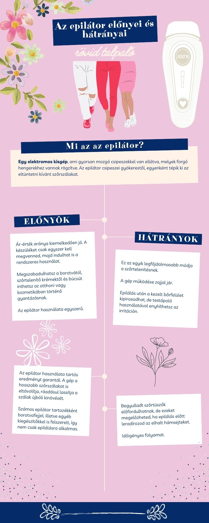 Az epilátor előnyei és hátrányai