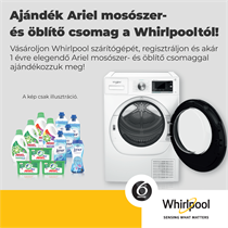 Ajándék Ariel mosószer- és öblítő csomag a Whirlpooltól!
