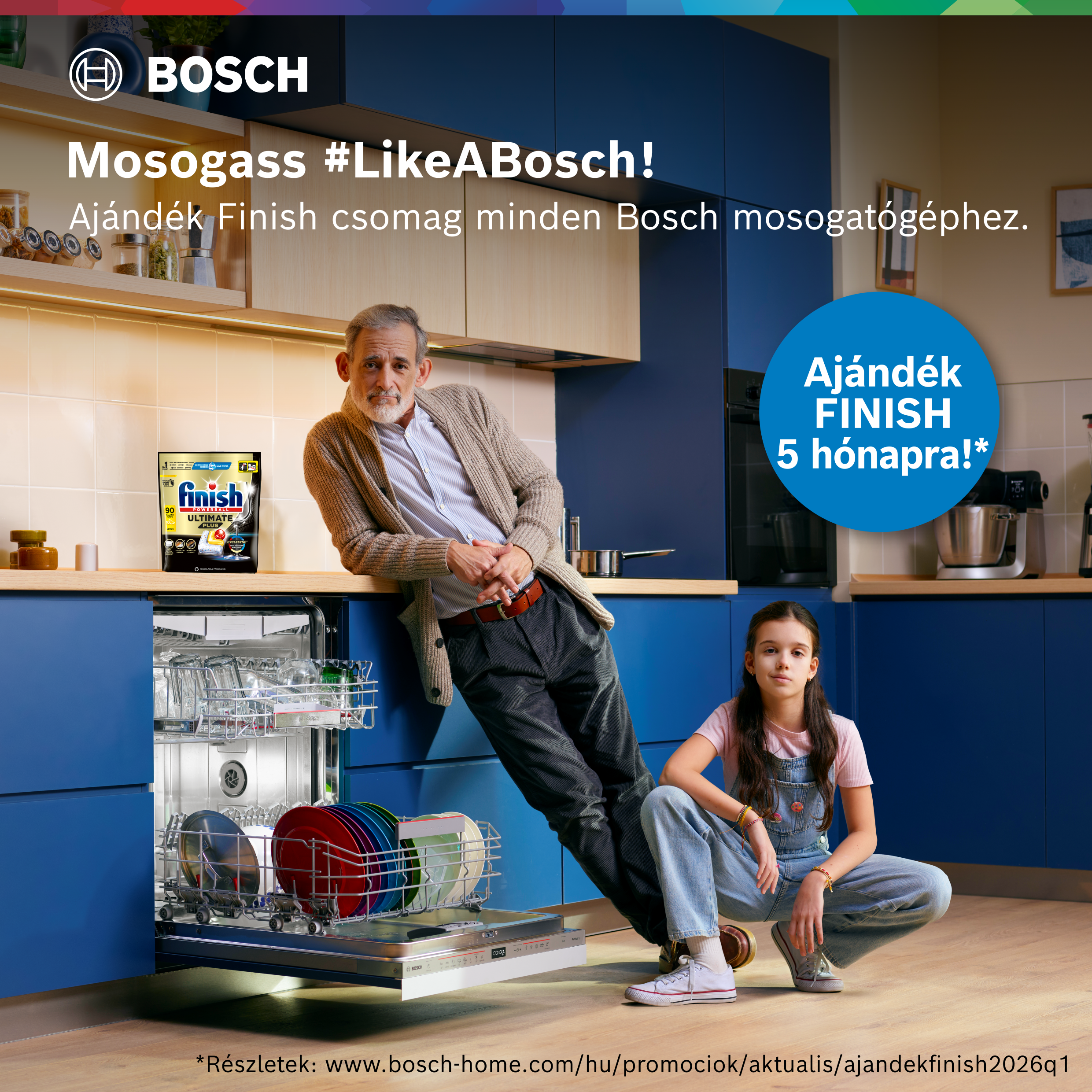 Mosogass #LikeABosch! Ajándék Finish 5 hónapra Bosch mosogatógépekhez.