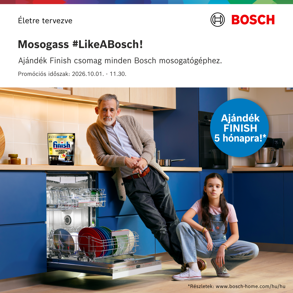 Ráadás Finish kapszula 5 hónapra Bosch mosogatógépekhez